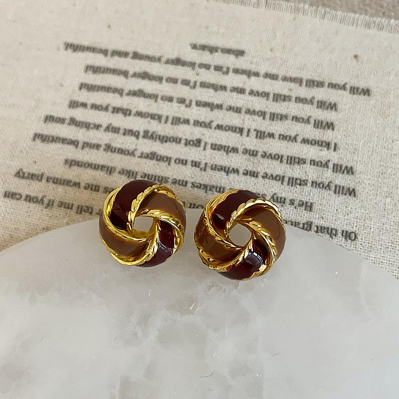 

Контрастные цветные серьги-узлы с каплями масла Maillard Atmosphere, женские нишевые серьги высокого класса Sense, уникальные изысканные серьги