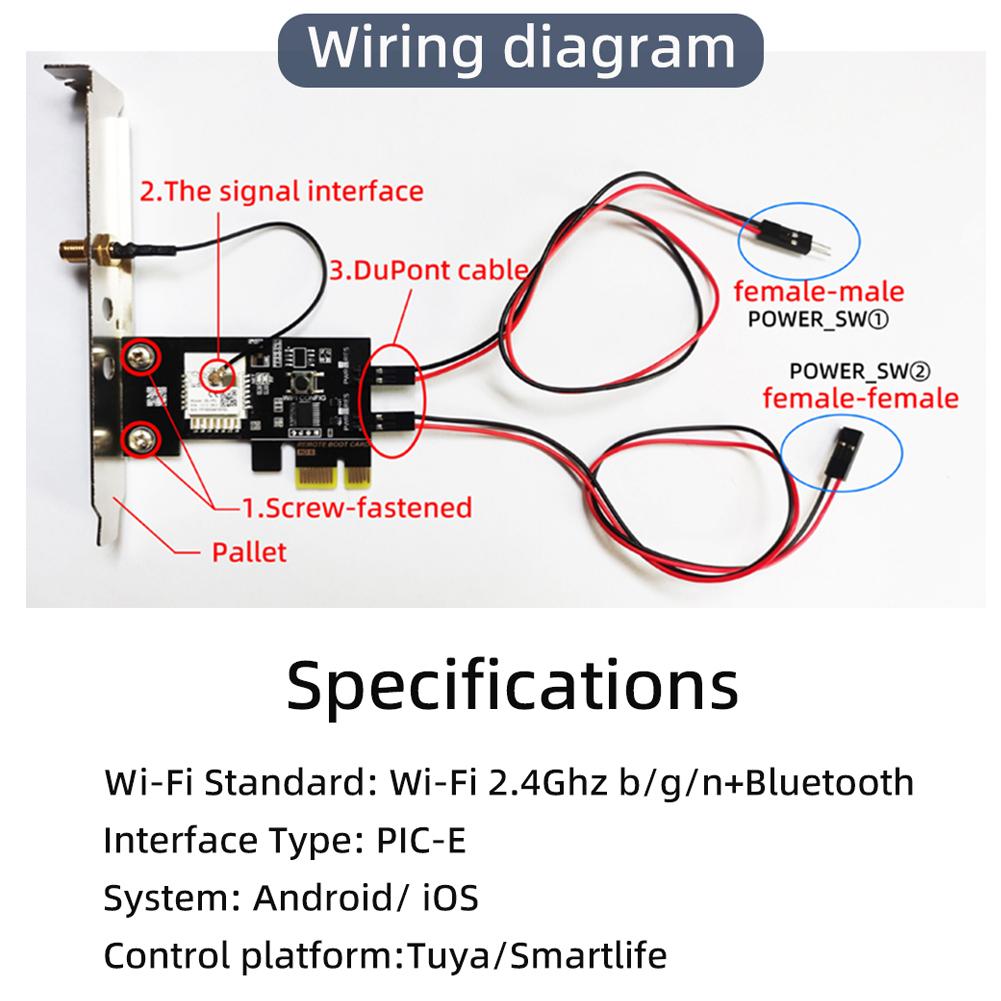 WiFi Intelligent Computer Power Reset Switch Remote APP Controlled Voice Activated Management
