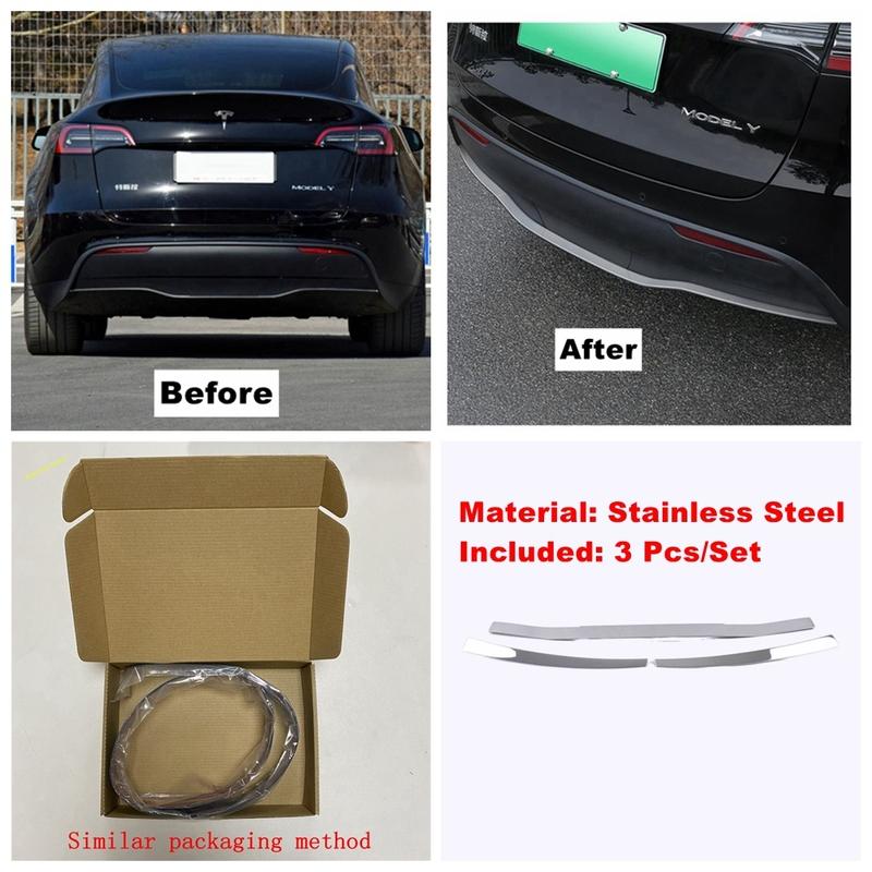 Front Rear Fog Lights Tail Eyelid Eyebrow Back Bottom Bumper Panel Cover Trim For Tesla Model Y  - 2024 Exterior Accessories