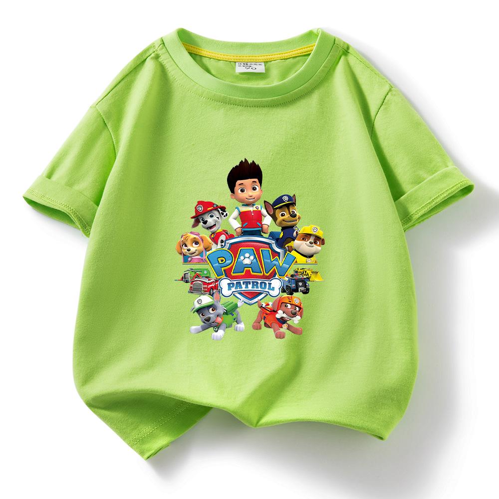Paw Patrol Print Cotton Kids' Round Neck T-Shirt