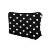 Chic Polka Dot Polyester Makeup Bag Cute Fashionable Cosmetic Pouch with Zipper, Portable Travel Organizer Gift Toiletry Bag