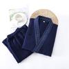 Pure Cotton Mens Pajamas Set Japanese Kimono Plus Size Long Sleeve Pant Suit Casual Comfortable Home Service Two-piece Sleepwear
