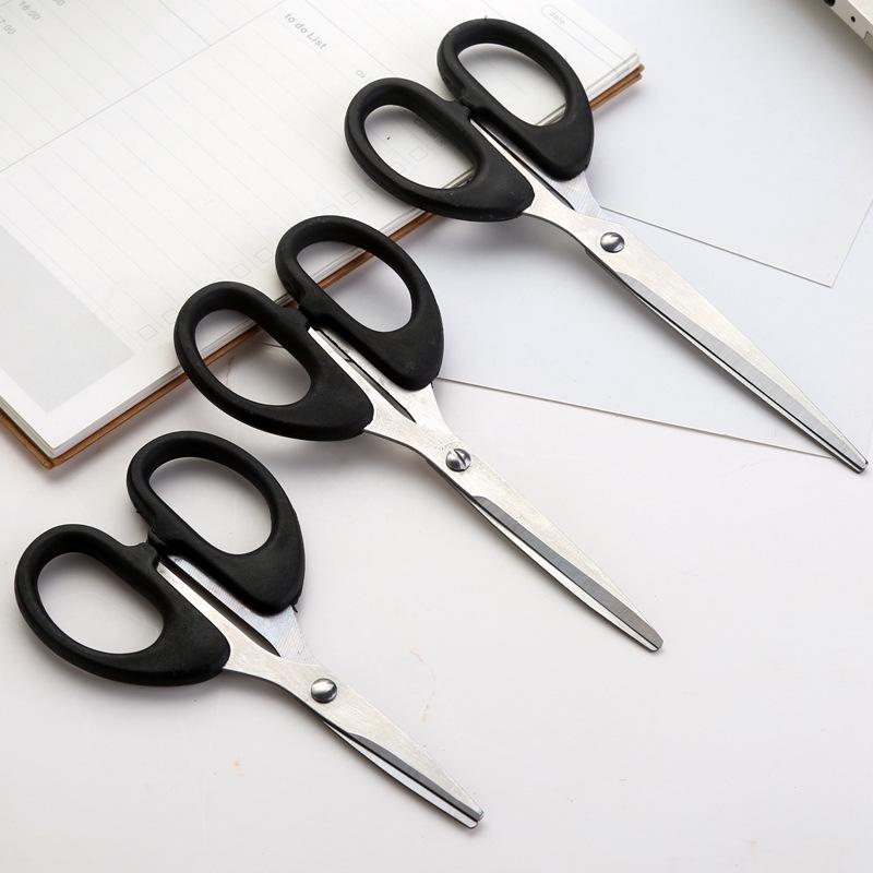 Large Stainless Steel Black Scissors for Office and Household Use