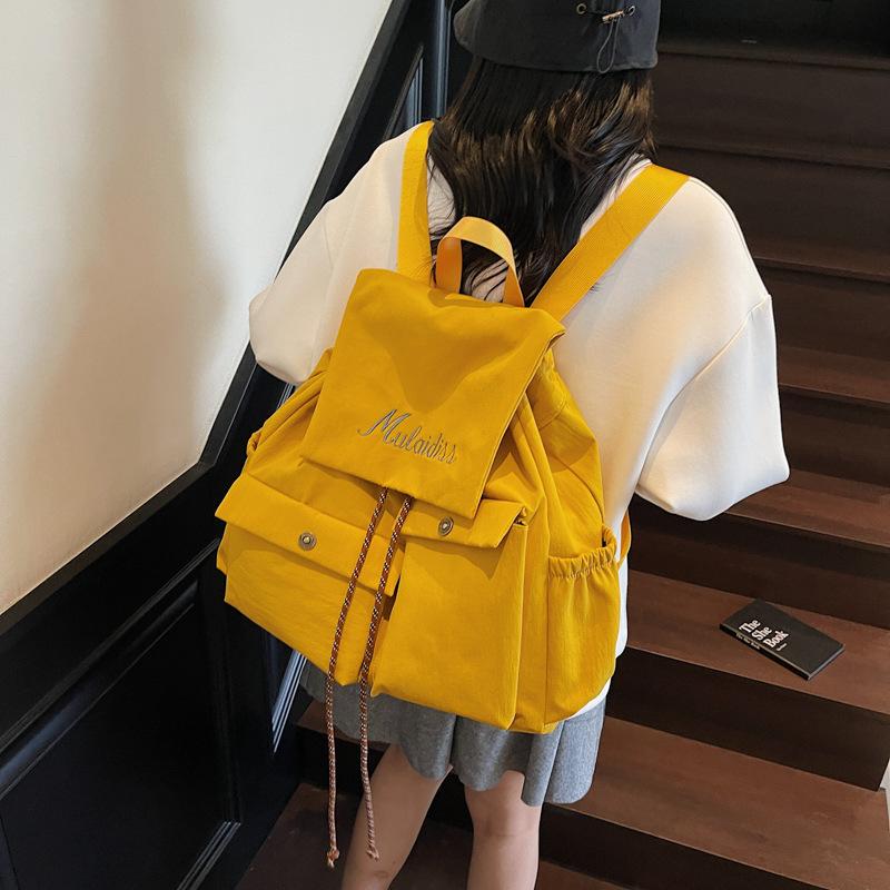 

Summer new casual solid color large-capacity backpack fashionable and popular school travel backpack