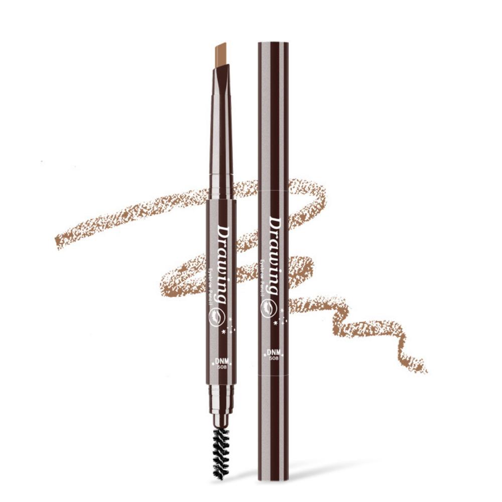 DNM Single 7-colour Double-ended Triangular Eyebrow Pencil with Brush for Natural and Easy Application for Beginners