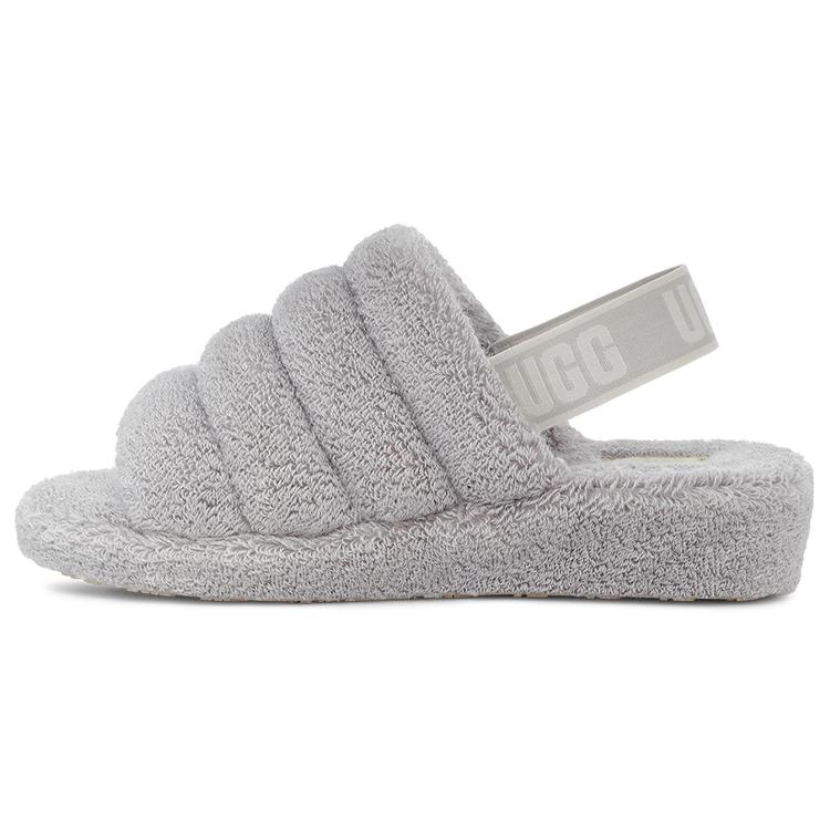 

UGG FLUFF YEAH Fabric Stylish Sandal Women s Metal Gray 1127116-MGR 39