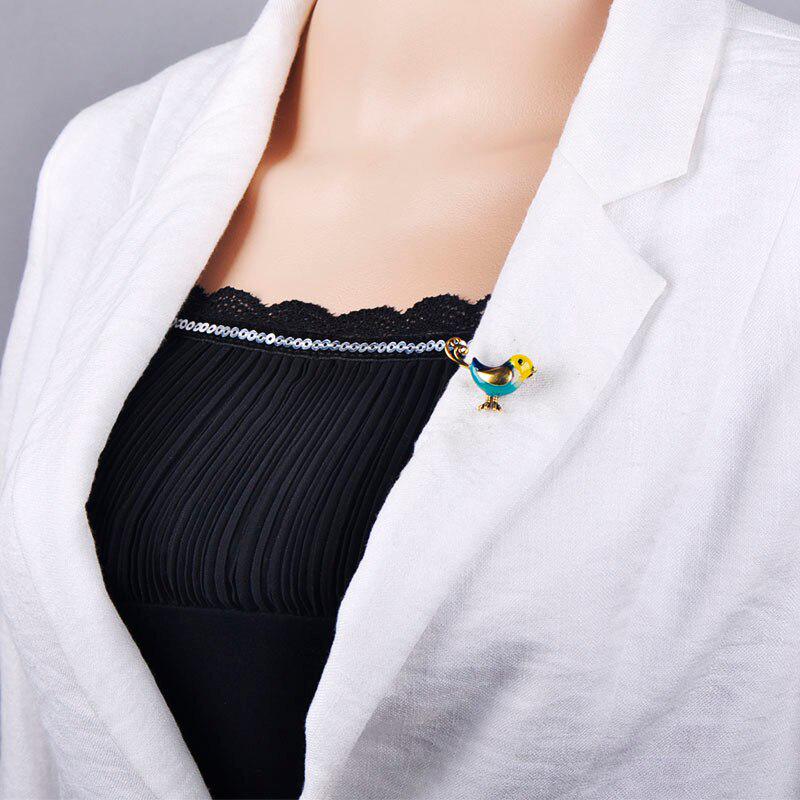 Blucome Fashion Cute Little Bird Shape Colorful Enamel Brooches Antique Silver Pins For Women Kids Scarf Suit Corsages Jewelry