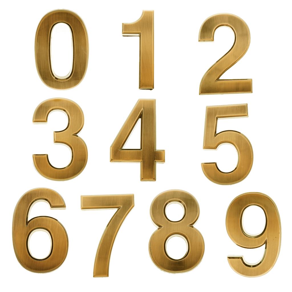 Golden Plastic House Number, Home Address Decor, Outdoor Door Number, Modern Address Number, Road Sign