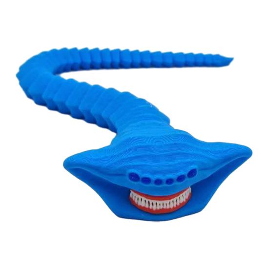 

3D-печатная игрушка морское существо с подвижными суставами Фигурка глубоководного животного Артикулированная Мифический океанский хищник Модель Декорация Орнамент S светло-синий