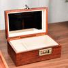 Sandalwood Jewelry Storage Box Valuable Jewellery Protect Case Peony Trinket Collection Boxes Household Lockable Organizer Cases