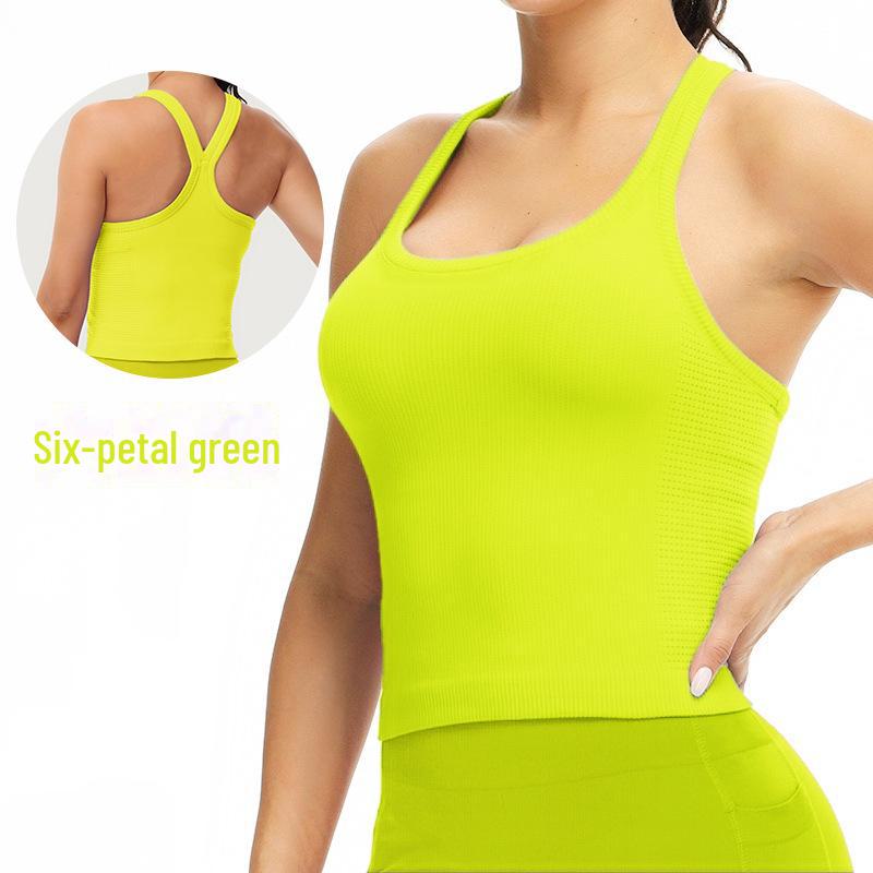 

Женский жилет для йоги с высокой эластичностью: Облегающий, дышащий топ для бега с перекрестными бретелями на спине S (40-48 kg)