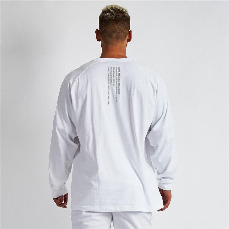Muscleguys Fitness Clothes Men's Sports Casual Bottoming Shirt Long Sleeves Loose Simple Spring and Autumn
