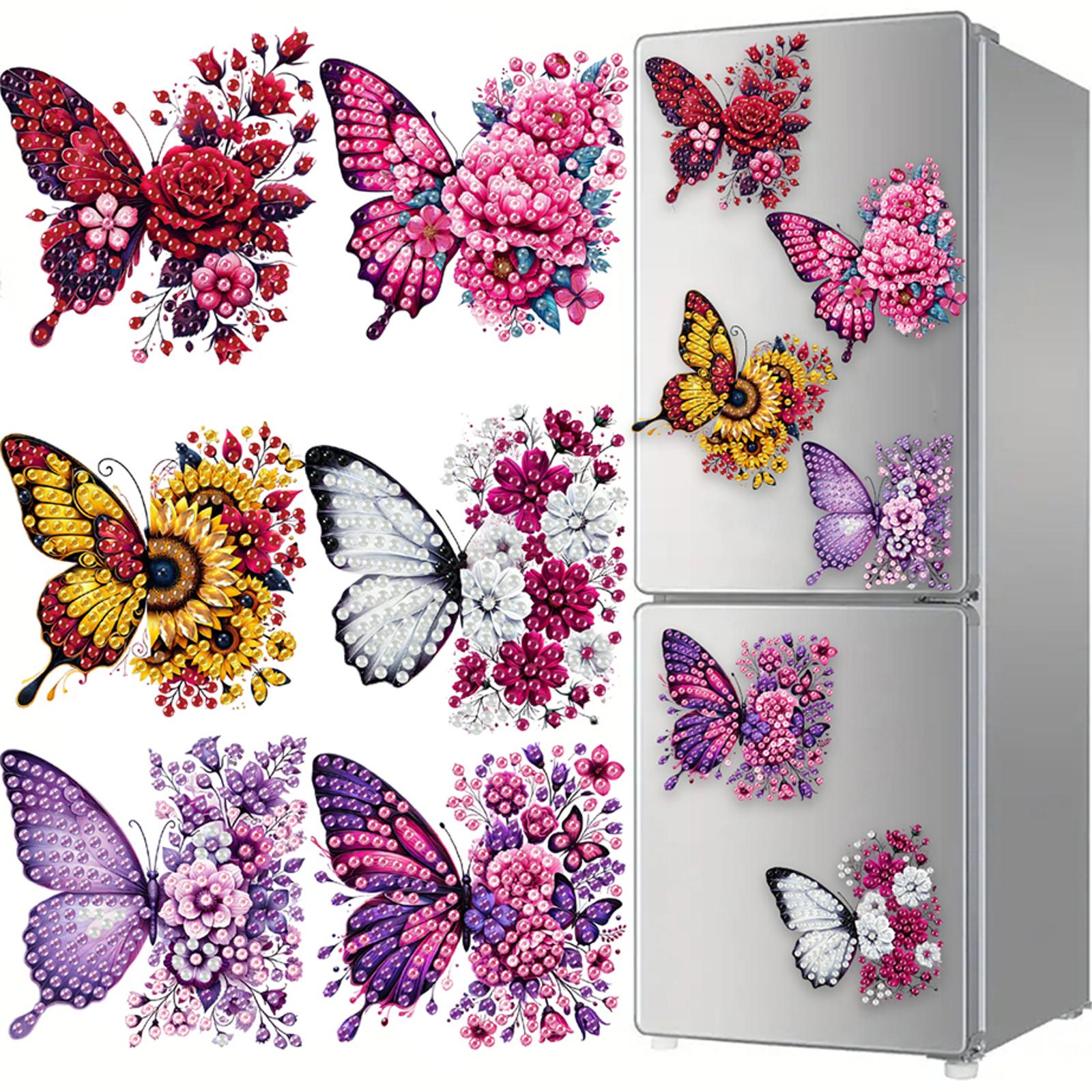 

6Pcs Acrylic Beach Diamond Painting Refrigerator Magnet Diamond Painting Fridge Magnet DIY Fridge Stickers for Car Mailbox Decor