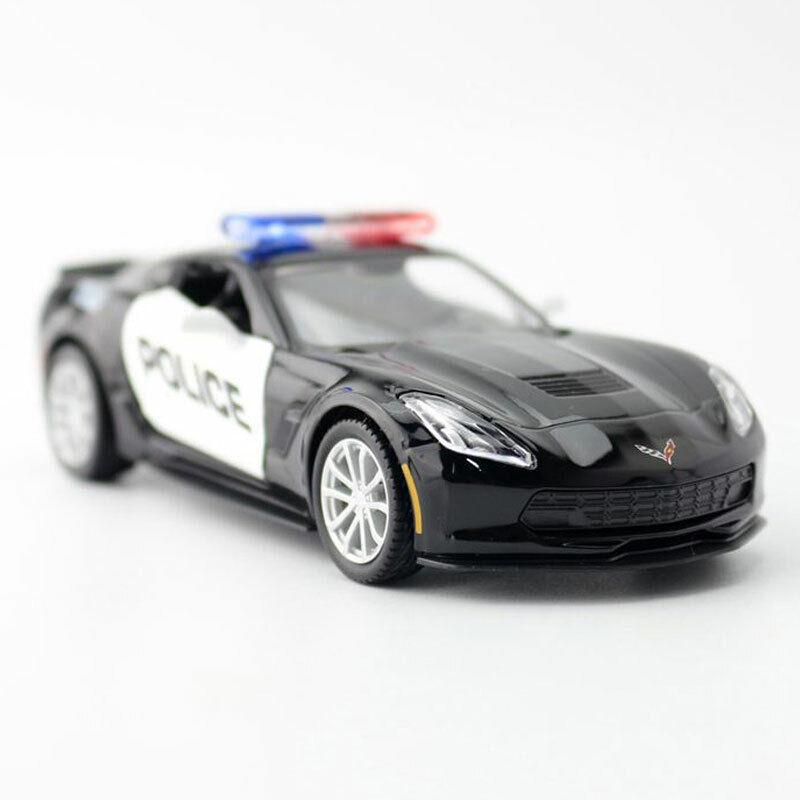 1/36 Scale Corvette Grand Sport C7 Police Car Model Diecast Toy Collection