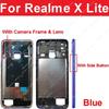 Für Realme X Lite X2 Pro X7 X50 X50M 5G Mittelrahmen Gehäuse Blende Mittelrahmen Halterung mit Seitentasten Kameraabdeckung Reparatur