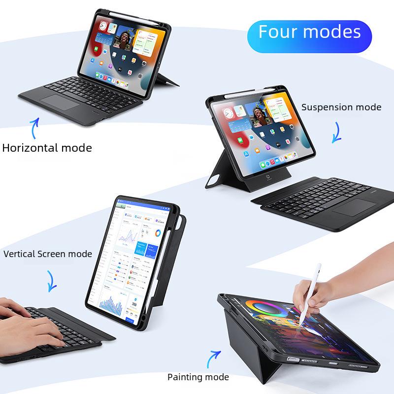 Wireless Bluetooth Keyboard and Magnetic Protective Cover for iPad Pro 11 and Air 6 (2024).