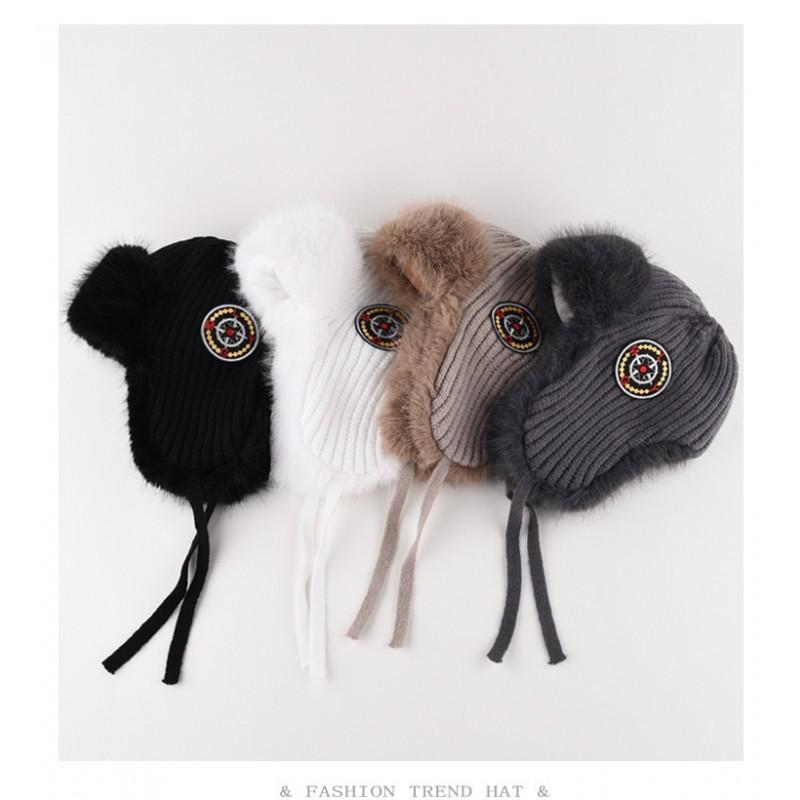Womens Winter Knit Beanie Hat With Fleece Lining Warm Ear Protection Acrylic Wool Blend Cap Cold Weather