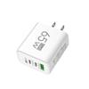 65W GaN Charger USB PD Type-C Fast Charging 3-Port Phone Adapter QC3.0 Compatible with IPhone 15 Pro Max Samsung Galaxy
