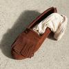 Schafsfell-Version~ Nischen-Design Wildleder Fransen Flachsohle Runde Kappe Loafer Damen Frühling Neu Vielseitige Einzel-Schuhe