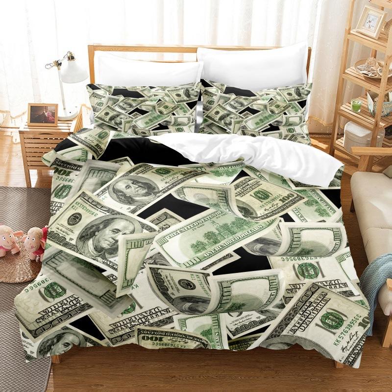 3D Digital Printing Kit Home Textile Quilt Cover Bed Sheet Bedding Three-Piece Set