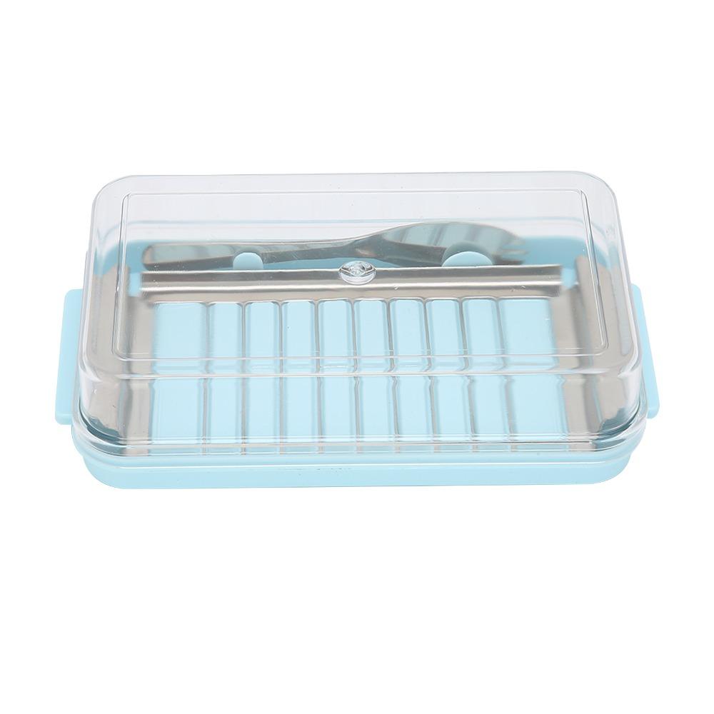 2 in 1 Design Butter Slicer Cutter Transparent Cover Butter Dispenser Slicer Kitchen Countertop