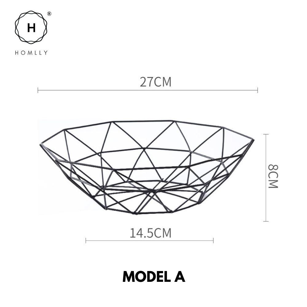 

Homlly Black Wire Fruit Storage Basket A