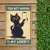 Vintage Black Cat Metal Tin Sign Rustic Bathroom Wall Art Home Decor 8x12 Inches