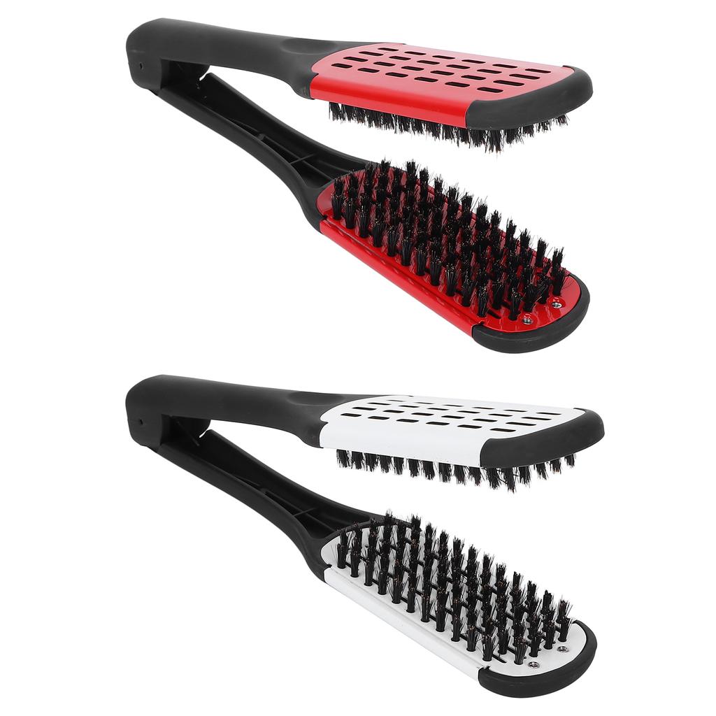 Bristle Double Sided Brush Clamp Multifunctional Hair Brush Straightener Styling Tool for Women Men