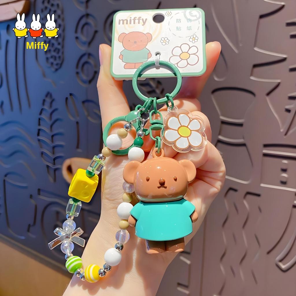 Kawaii Miffy Rabbit Keychain Doll Cutegirlish Cartoon Creative Diy Keychain Schoolbag Gift