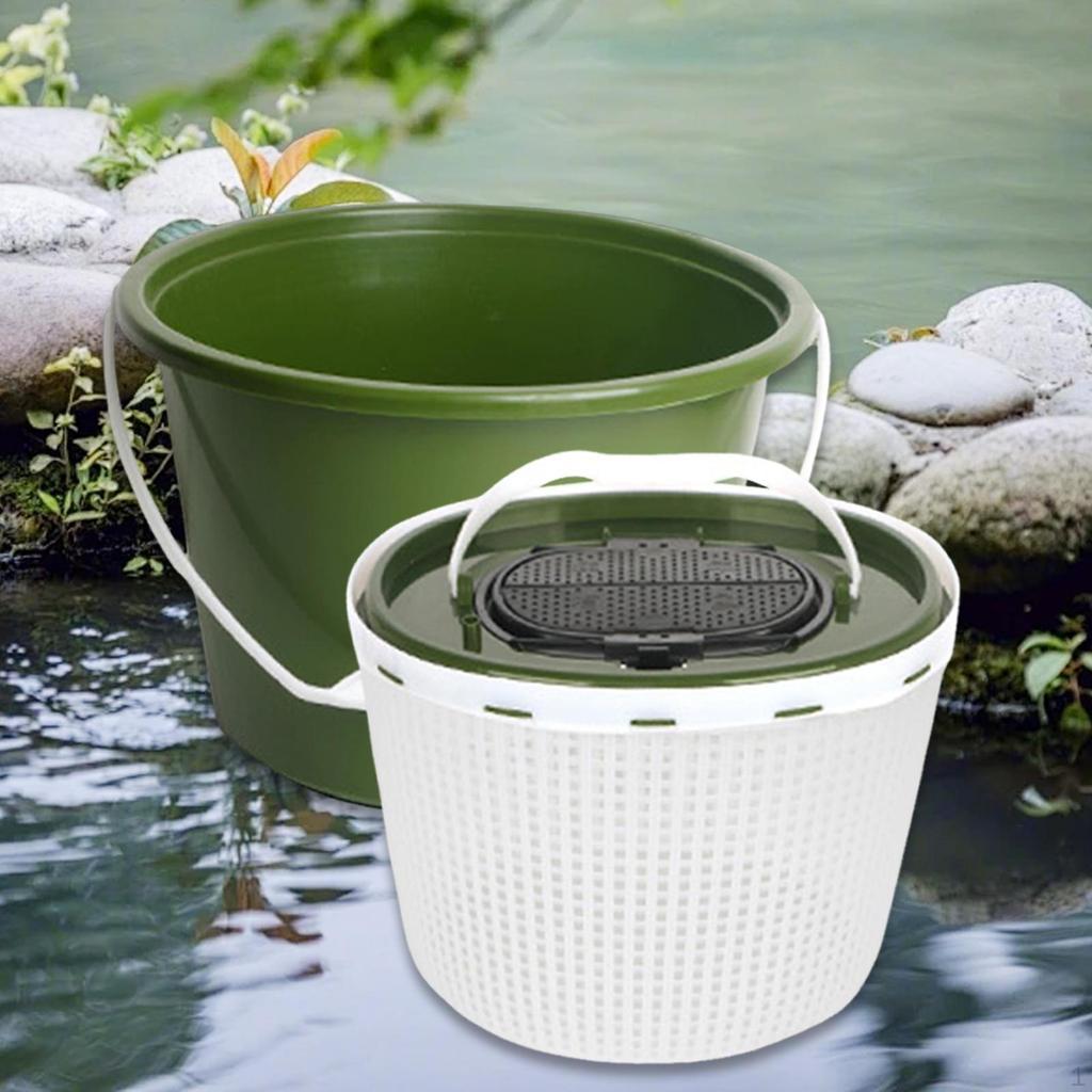 Fisherman Pizet Container Barrel Storage of Living Fish for Hiking, Gardening, Camping