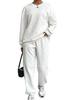 2025 Women's Cable Knit Patchwork Crew Neck Top & Jogger Set - Spring/Autumn
