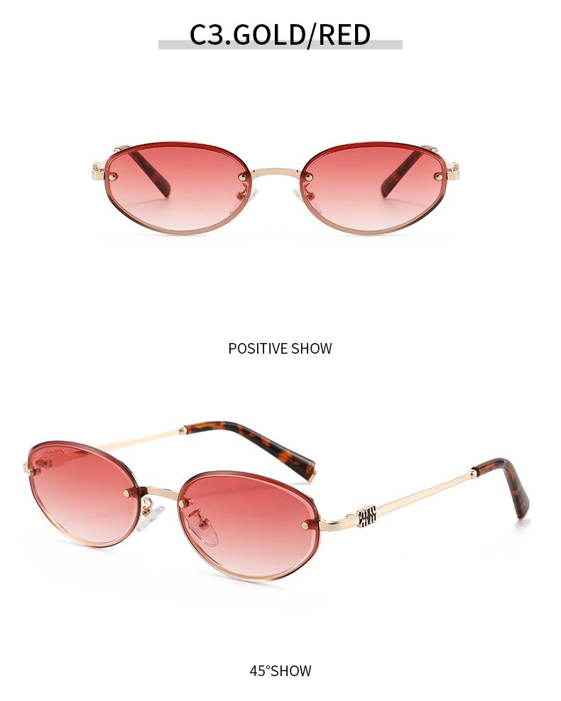 9021 Retro Oval Metal Frame Sunglasses – Unisex Hip-Hop Style