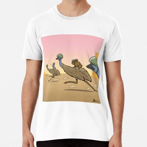 

Charge of the Bunny/Emu Cavalry! Premium T-S S to 5XL Made in the AU/USA T-Shirt 2XL