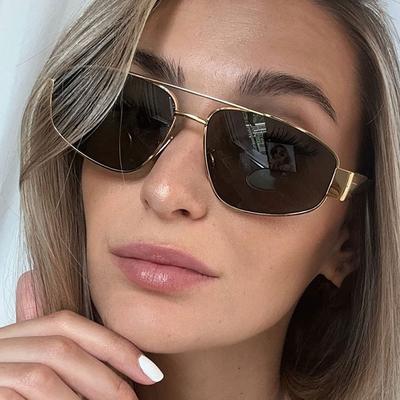 Nuevas gafas de metal de moda, gafas de sol no polarizadas, accesorio de moda