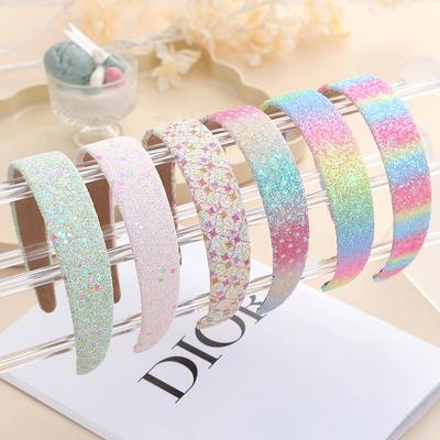 Glitter Cute Ladies' Multifunctional Face Washing Headband – Wide-Edge Fabric Hair Accessory