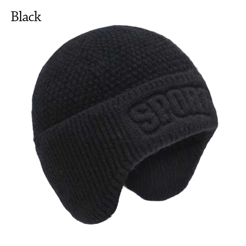 Soft Earflap Cap Windproof Knitted Hat Outdoor Winter Hat for Men