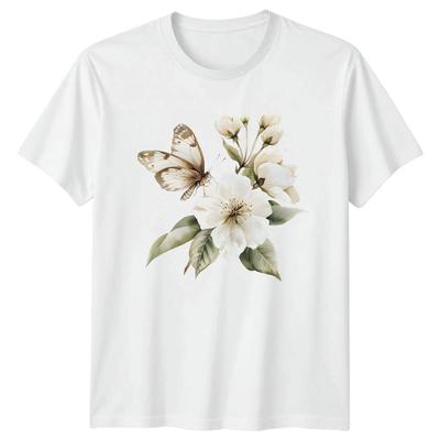 Butterfly Flower Floral Nature Mens T-Shirt Womens Tee Graphic Unisex Top