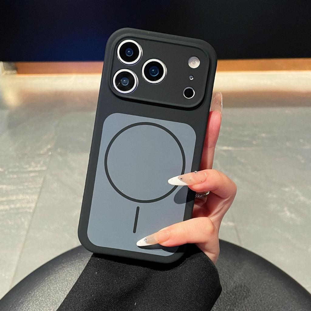 iPhone 17 Two-Color Liquid Silicone Case with Magnetic Ring for Apple 16Promax and 14 Protective Models