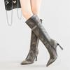 Autumn Winter Vintage Matte Leather Women Knee-high Boots Elegant Pointed Toe High Heels Female Chelsea Modern Long Boots Shoes