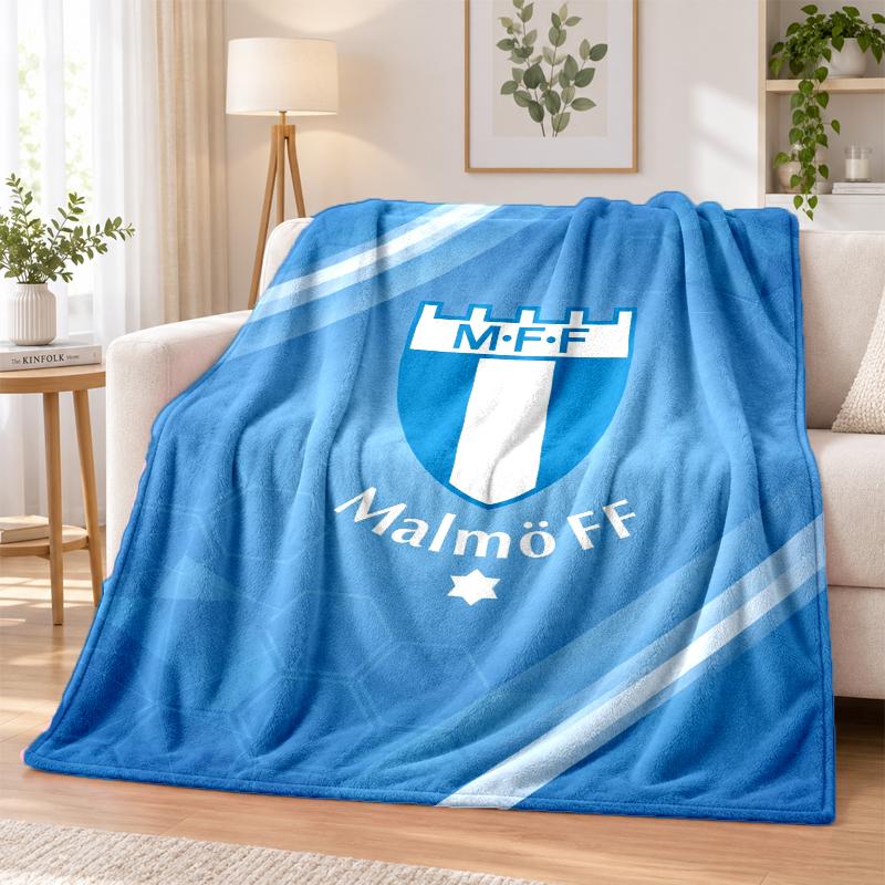 Malmö FF Printed Flannel Blanket Warm Comfort Bed Throw For Indoor Home Decoration
