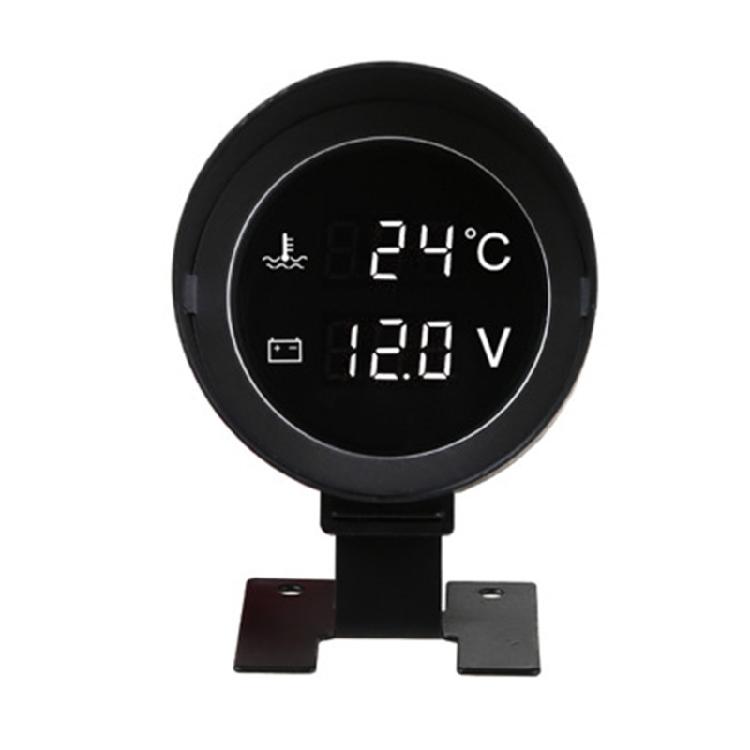 2in1 Vehicles Digital Gauge 12/24V Universal Truck Car LED Voltmeter