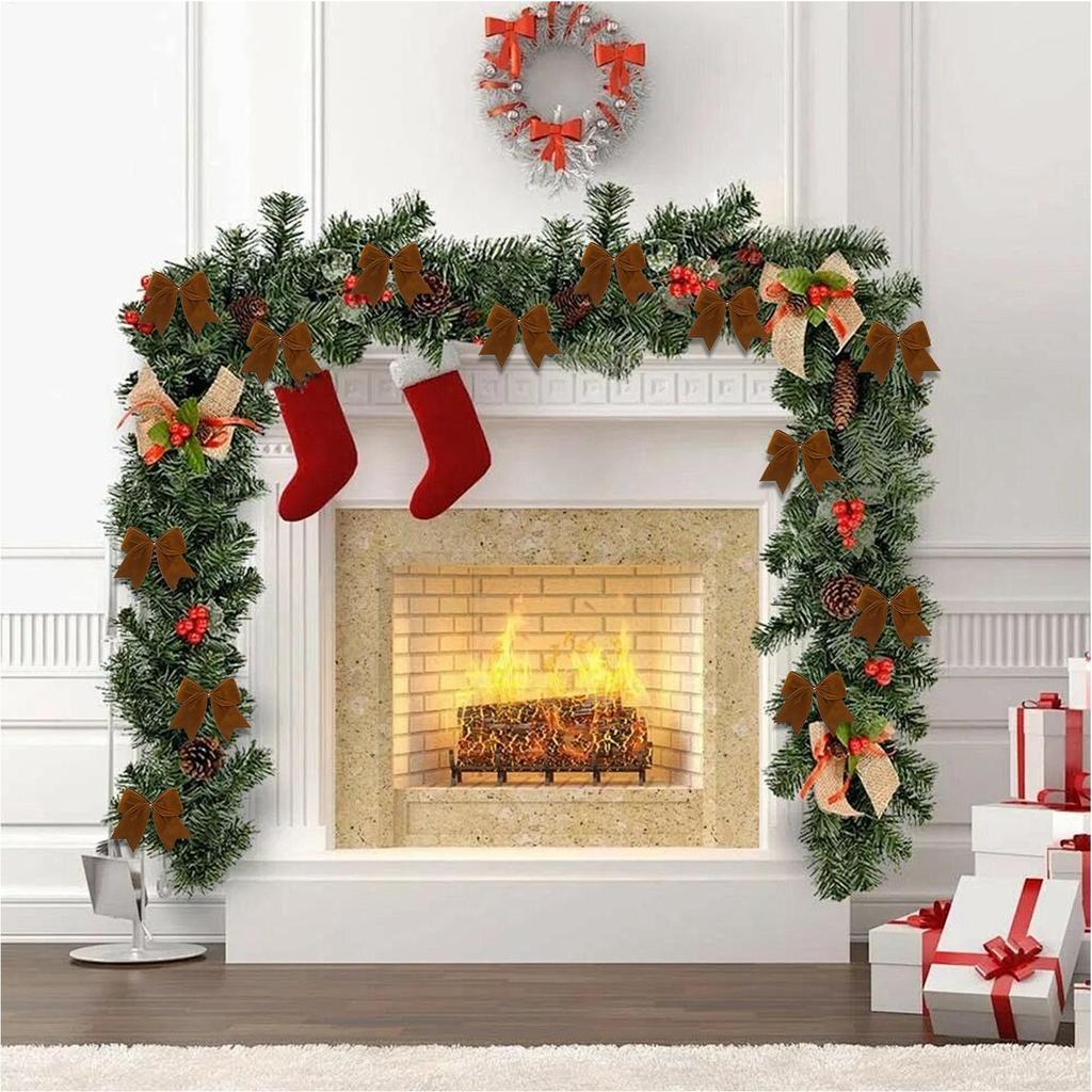 Samt Weihnachts Schleifen 6-Zoll 12er-Pack Vintage Rot Baumschleifen Ornamente für Weihnachtsbaum Hochzeit, Kranz, Geschenkverpackung & Gastgeschenke