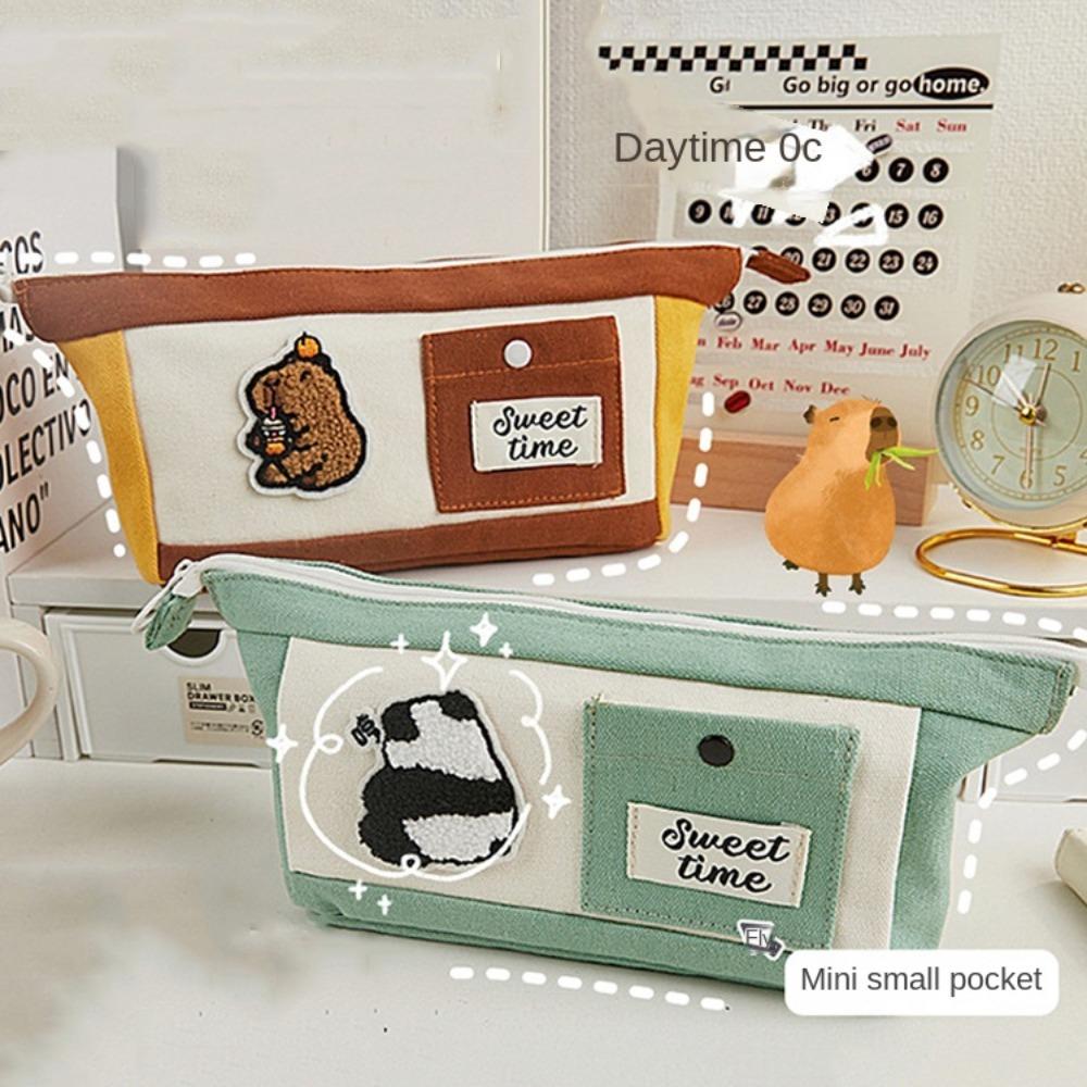 

Собака Холщовый Пенал Панда Пенал Панда Сумка Ручка Капибара Канцелярская Сумка Подросток Девочка Мальчик brown-Capybara A