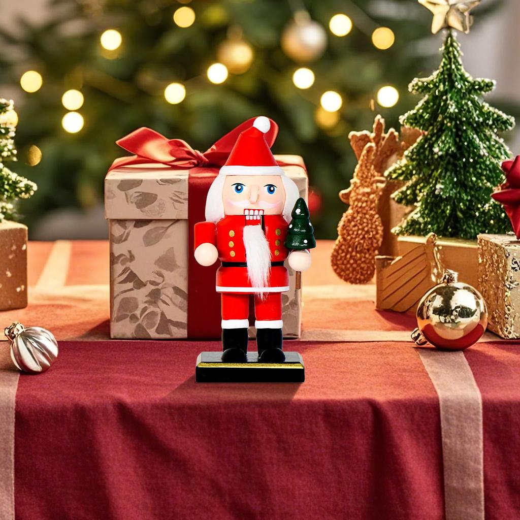 Miniature Christmas Figurines Wooden Nutcracker Tabletop Statues Christmas Decor Party Statues Table Centerpiece For Adults