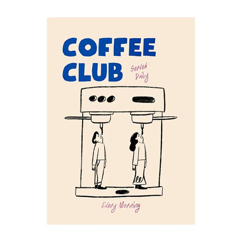 Plakát Coffee Diver Malba na plátno Coffee Trendy Kuchyňská Galerie Tisk Nástěnné Umění Obrázek pro Dekoraci Domova Dárek pro Milovníka Kávy