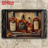 Bar Tin paintingMODBARART Contemporary Metal Aluminum Wall Art  Square Shape Whiskey  Cigar 2D Design