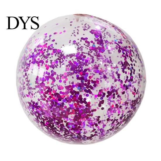 Outdoor Play Ball 16/24-Inch Inflatable Glitter Beach Leak-proof Clear Balls with Confetti Summer Pool Sequins Kids Adults Swimming Party Toy Durable