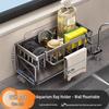 Sink Organizer Rack: Dishcloth Drain, Faucet Storage, Dishwashing Detergent & Steel Wool Holder