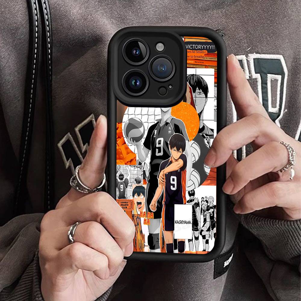 Japan Anime Haikyuu For iPhone 17 Pro Max 16 15 14 13 12 11 Plus Black Soft Phone Cover