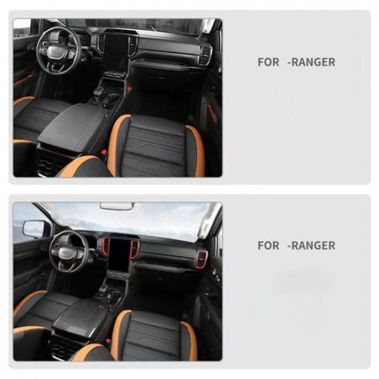 Gear Shift Both Side Strip Cover Trim For Ford Ranger -2024 ABS Carbon Fiber